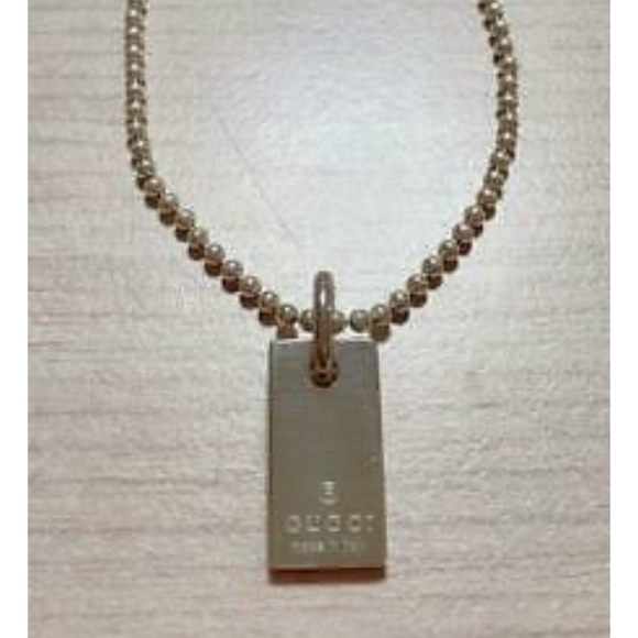 GUCCI PENDANT STERLING SILVER BRACELET CLASSIC STYLE BEAD NECKLACE - Picture 3 of 3